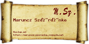 Maruncz Szörénke névjegykártya